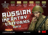 Lifecolor Acrylic Russian WWII Infantry Uniforms Acrylic Set (6 22ml Bottles)