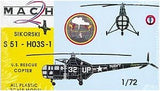 Mach-2 Aircraft 1/72 Sikorsky S51HO3 S1 US Rescue Helicopter Kit