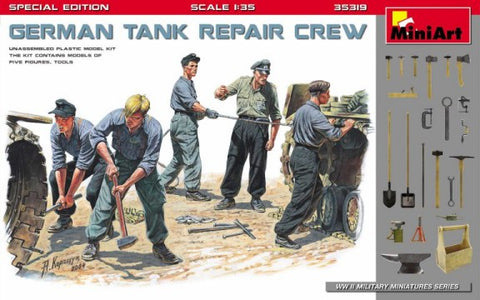 MiniArt Military 1/35 German Tank Repair Crew (5) w/Tools (Special Edition) Kit