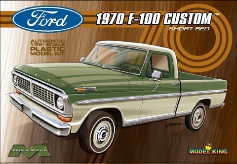 Moebius Car Models 1/25 1970 Ford F100 Custom Cab 2-Wheel Drive Pickup Truck w/Short Bed (Ltd Prod) Kit
