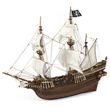 OcCre 1/100 Buccaneer 3-Masted 17th-18th Century Pirate Sailing Ship (Beginner Level) Wooden Kit
