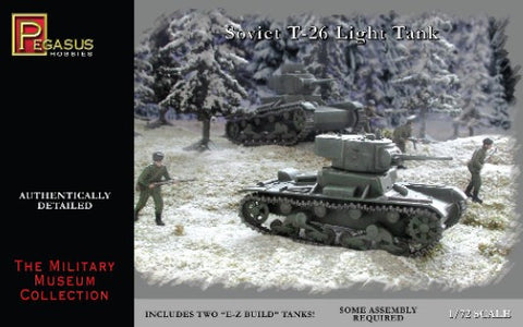 Pegasus Military 1/72 Soviet T26 Tank (2) Snap Kit