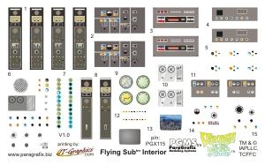 Paragraphix Details 1/32 Voyage to the Bottom of the Sea: Flying Sub Interior Decal Set for MOE