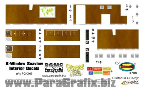 Paragraphix Details 1/128 Voyage to the Bottom of the Sea: Seaview 8-Window Submarine Movie/1st Season TV Version Decal Set for MOE