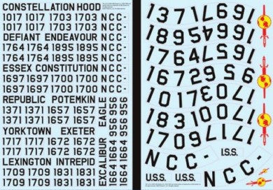 Polar Lights Sci-Fi 1/350 Star Trek The Original Series USS Enterprise Registry Decals