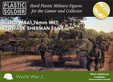 Plastic Soldier 15mm WWII Allied M4A1 76mm Wet Stowage Sherman Tank (5) Kit