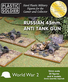 Plastic Soldier 15mm WWII Russian 45mm Anti-Tank Gun (4) & Crew (20) Kit
