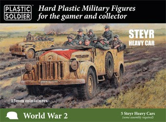 Plastic Soldier 15mm WWII German Steyr Heavy Car (5) & Crew (30)