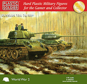 Plastic Soldier 1/72 WWII Russian T34 76/85 Tank (3) Kit