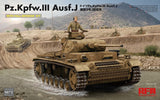 Rye Field 	1/35 PzKpfw III Ausf J Tank w/Full Interior & Workable Track Links Kit