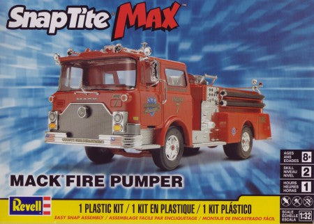 Revell-Monogram Model Cars 1/32 Mack Fire Engine Pumper Truck Snap Kit