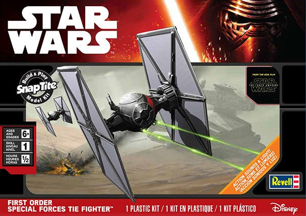 Revell-Monogram Sci-Fi Star Wars The Force Awakens: First Order Special Forces Tie Fighter w/Sound & Lights Build & Play Snap Kit
