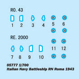 Trumpeter Ship Models 1/700 RN Roma Italian Navy Battleship 1943 Kit