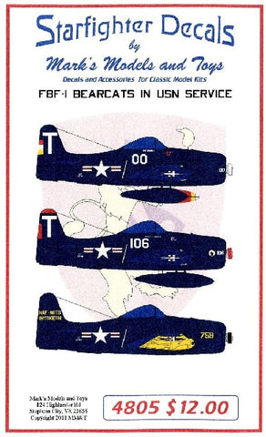 Starfighter Decals 1/48 F8F1 Bearcats USN Service