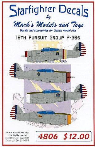 Starfighter Decals 1/48 P36s 16th Pursuit Group