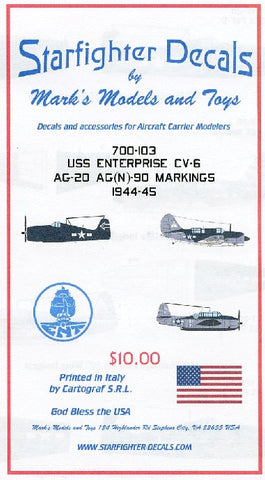 Starfighter Decals 1/700 USS Enterprise CV6 AG20/AG(N)90 1944-45