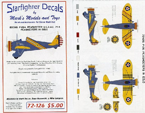 Starfighter Decals 1/72 P26A in Gold USAAC Pt.4