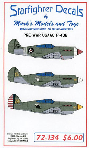 Starfighter Decals 1/72 Pre-War P40B USAAC