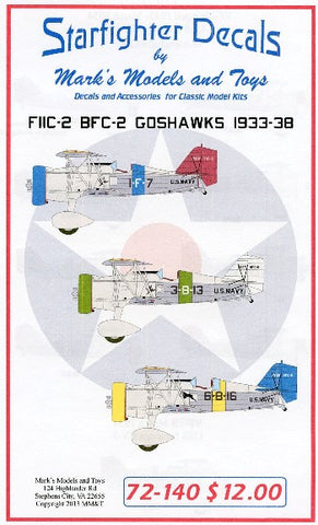 Starfighter Decals 1/72 F11C2 & BFC2 Goshawks 1933-38