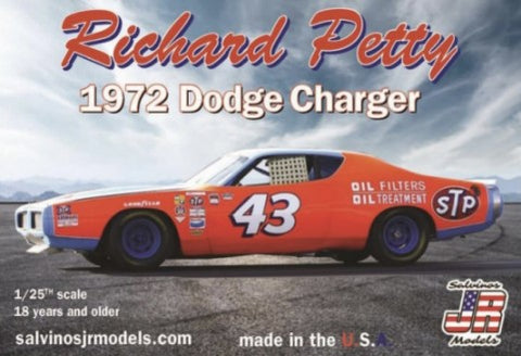 Salvinos Jr. 1/25 Richard Petty #43 1972 Dodge Charger Race Car Kit