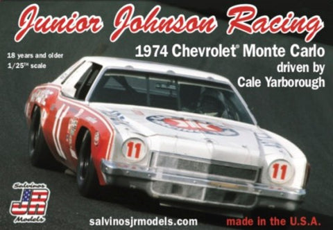 Salvinos Jr. 1/25 Junior Johnson Racing Cale Yarborough #11 Chevrolet Monte Carlo 1974 Winston Cup Winner Race Car Kit