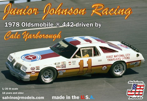Salvinos Jr. 1/25 Junior Johnson Racing #11 Cale Yarborough 1978 Oldsmobile 442 Race Car Kit