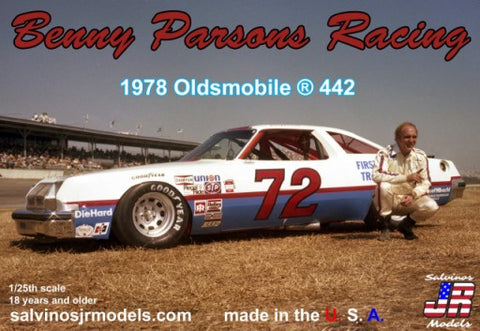 Salvinos Jr. 1/25 Benny Parsons Racing #72 1978 Oldsmobile 442 Race Car Kit