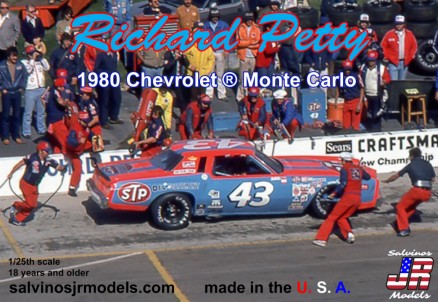 Salvinos Jr. 1/25 Richard Petty #43 1980 Chevrolet Monte Carlo NASCAR Race Car Kit