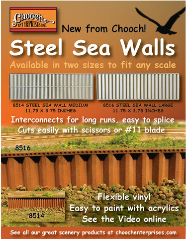 Chooch Enterprises HO/O Flexible Large Steel Sea Wall (2)