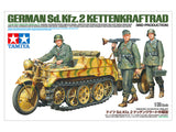 Tamiya Military 1/35 German SdKfz 2 Kettenkraftrad Mid Production w/Trailer & 3 Soldiers Kit