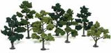 Woodland Scenics Realistic Tree Kit Deciduous Light, Med & Dk Green 5" - 7" (7)