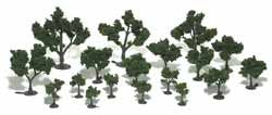 Woodland Scenics Realistic Tree Kit Deciduous Medium Green 3/4" - 3" (21)