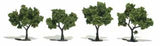 Woodland Scenics Ready Made Realistic Trees- 2" - 3" Light Green (4)