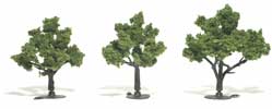 Woodland Scenics Ready Made Realistic Trees- 3" - 4" Light Green (3)