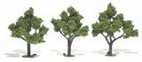 Woodland Scenics Ready Made Realistic Trees- 4" - 5" Light Green (3)