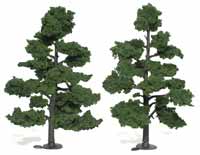 Woodland Scenics Ready Made Realistic Trees- 7" - 8" Med Green (2)