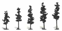 Woodland Scenics Ready Made Realistic Trees - 2-1/2" - 4" Conifer Green (5)