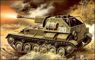 Unimodel Military 1/72 SU76M WWII Russian Tank w/Self-Propelled Gun Kit