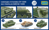 Unimodel Military 1/72 WWII T34/76 Soviet Tank w/Su122 Self-Propelled Gun Kit