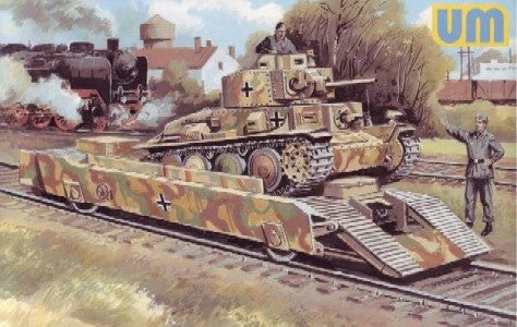Unimodel Military 1/72 WWII Tank Carrier Railcar w/PzKpfw 38(t) Tank Kit