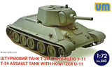 Unimodel Military 1/72 T34 Assault Tank w/U11 Howitzer Gun Kit
