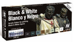 Vallejo Acrylic 17ml Bottle Blacks & Whites Model Color Paint Set (8 Colors)