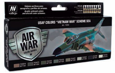 Vallejo Acrylic 17ml Bottle USAF Vietnam War SEA (South East Asia) Model Air Paint Set (8 Colors)