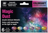 Vallejo Acrylic 17ml Bottle Magic Dust Colorshift Metallic Paint Set (6 Colors)