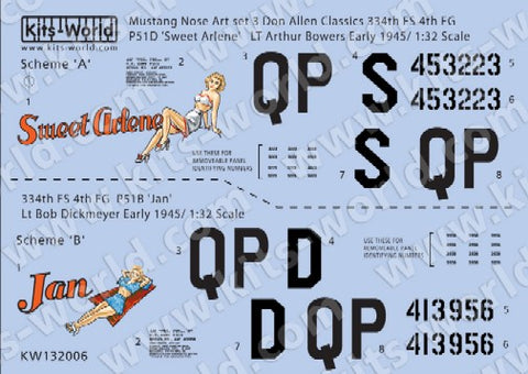 Warbird Decals 1/32 P51D Sweet Arlene, Jan