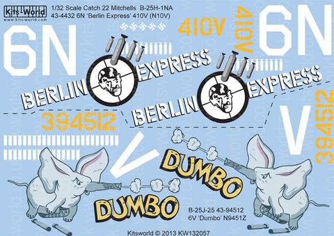 Warbird Decals 1/32 B25J Berlin Express, Dumbo