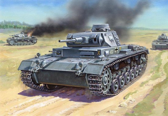 Zvezda Military 1/100 WWII PzKpfw III G Tank Kit