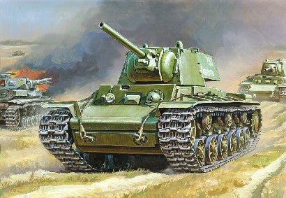 Zvezda Military 1/100 Soviet KV1 Mod 1941 Heavy Tank w/F32 Gun Snap Kit